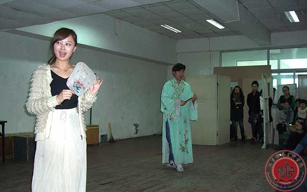 北演梁伯龙教授改编话剧《谐语西厢》正式合成排练